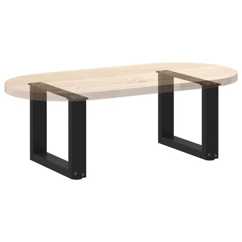 NOGI DO STOLIKA KAWOWEGO W KSZTAŁCIE LITERY U 2 SZT. CZARNE 30X(30-31)CM STAL