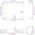 NOGI DO STOLIKA KAWOWEGO W KSZTAŁCIE LITERY U 2 SZT. CZARNE 30X(30-31)CM STAL