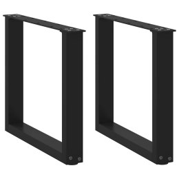 NOGI DO STOLIKA KAWOWEGO W KSZTAŁCIE LITERY U 2 SZT. CZARNE 50X(42-43)CM STAL