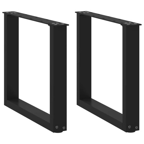 NOGI DO STOLIKA KAWOWEGO W KSZTAŁCIE LITERY U 2 SZT. CZARNE 50X(42-43)CM STAL