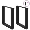 NOGI DO STOLIKA KAWOWEGO W KSZTAŁCIE LITERY U 2 SZT. CZARNE 50X(42-43)CM STAL