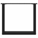 NOGI DO STOLIKA KAWOWEGO W KSZTAŁCIE LITERY U 2 SZT. CZARNE 50X(42-43)CM STAL