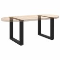 NOGI DO STOLIKA KAWOWEGO W KSZTAŁCIE LITERY U 2 SZT. CZARNE 50X(42-43)CM STAL