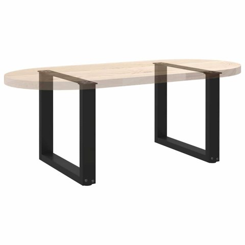 NOGI DO STOLIKA KAWOWEGO W KSZTAŁCIE LITERY U 2 SZT. CZARNE 50X(42-43)CM STAL