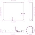 NOGI DO STOLIKA KAWOWEGO W KSZTAŁCIE LITERY U 2 SZT. CZARNE 50X(42-43)CM STAL