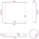 NOGI DO STOLIKA KAWOWEGO W KSZTAŁCIE LITERY U 2 SZT. CZARNE 50X(42-43)CM STAL
