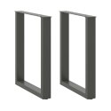 NOGI DO STOŁU JADALNEGO W KSZTAŁCIE LITERY U 2 SZT. ANTRACYT 60X(72-73)CM STAL