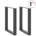 NOGI DO STOŁU JADALNEGO W KSZTAŁCIE LITERY U 2 SZT. ANTRACYT 60X(72-73)CM STAL