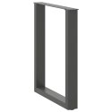 NOGI DO STOŁU JADALNEGO W KSZTAŁCIE LITERY U 2 SZT. ANTRACYT 60X(72-73)CM STAL