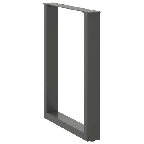 NOGI DO STOŁU JADALNEGO W KSZTAŁCIE LITERY U 2 SZT. ANTRACYT 60X(72-73)CM STAL