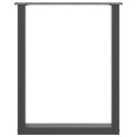 NOGI DO STOŁU JADALNEGO W KSZTAŁCIE LITERY U 2 SZT. ANTRACYT 60X(72-73)CM STAL