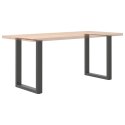 NOGI DO STOŁU JADALNEGO W KSZTAŁCIE LITERY U 2 SZT. ANTRACYT 60X(72-73)CM STAL