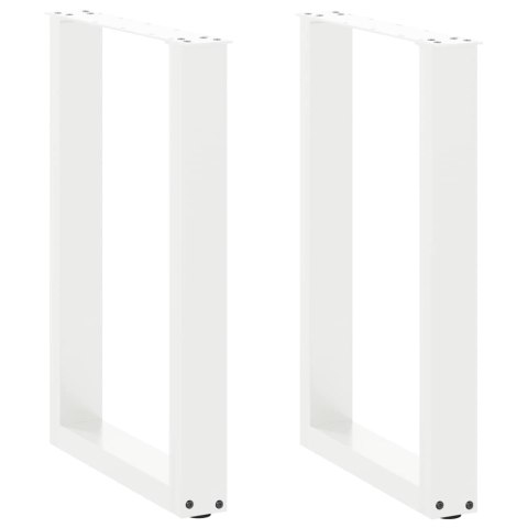 NOGI DO STOŁU JADALNEGO W KSZTAŁCIE LITERY U 2 SZT. BIAŁE 50X(72-73)CM STAL