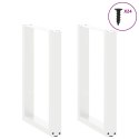 NOGI DO STOŁU JADALNEGO W KSZTAŁCIE LITERY U 2 SZT. BIAŁE 50X(72-73)CM STAL