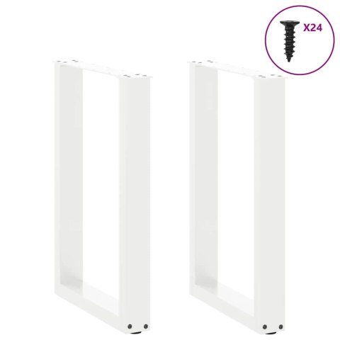NOGI DO STOŁU JADALNEGO W KSZTAŁCIE LITERY U 2 SZT. BIAŁE 50X(72-73)CM STAL