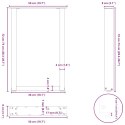 NOGI DO STOŁU JADALNEGO W KSZTAŁCIE LITERY U 2 SZT. BIAŁE 50X(72-73)CM STAL