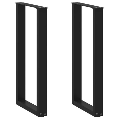 NOGI DO STOŁU KONSOLOWEGO W KSZTAŁCIE LITERY U 2 SZT. CZARNE 28X(72-73)CM STAL