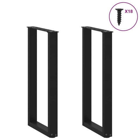 NOGI DO STOŁU KONSOLOWEGO W KSZTAŁCIE LITERY U 2 SZT. CZARNE 28X(72-73)CM STAL