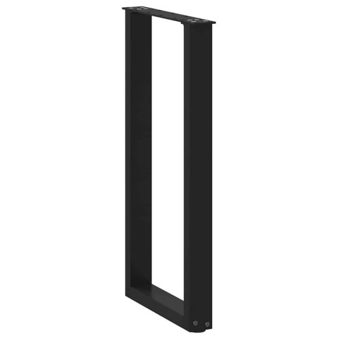 NOGI DO STOŁU KONSOLOWEGO W KSZTAŁCIE LITERY U 2 SZT. CZARNE 28X(72-73)CM STAL