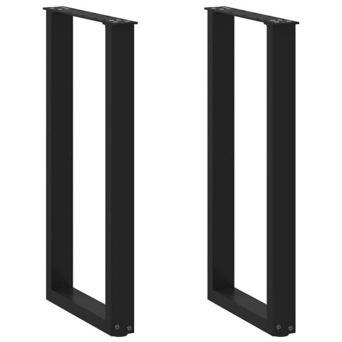 NOGI DO STOŁU KONSOLOWEGO W KSZTAŁCIE LITERY U 2 SZT. CZARNE 38X(72-73)CM STAL