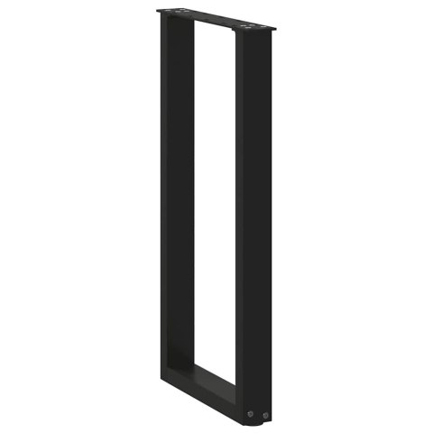 NOGI DO STOŁU KONSOLOWEGO W KSZTAŁCIE LITERY U 2 SZT. CZARNE 38X(72-73)CM STAL
