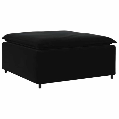 SOFA MODUŁOWA Z PODNÓŻKIEM I PODUSZKAMI CZARNA