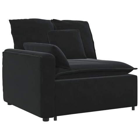 VidaXL Sofa modułowa z poduszkami aksamitna czerń
