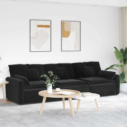 SOFA MODUŁOWA Z PODUSZKAMI CZARNA