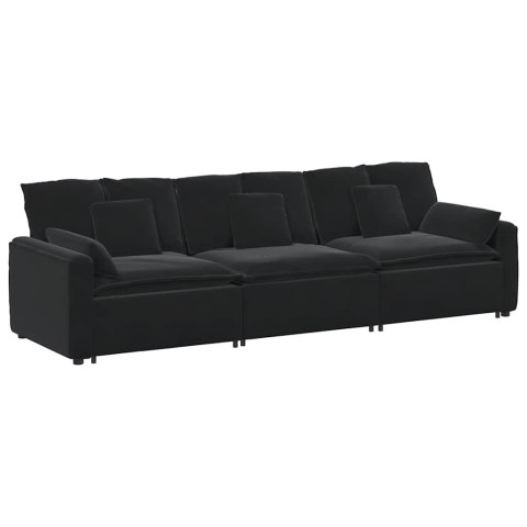 SOFA MODUŁOWA Z PODUSZKAMI CZARNA