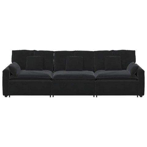 SOFA MODUŁOWA Z PODUSZKAMI CZARNA