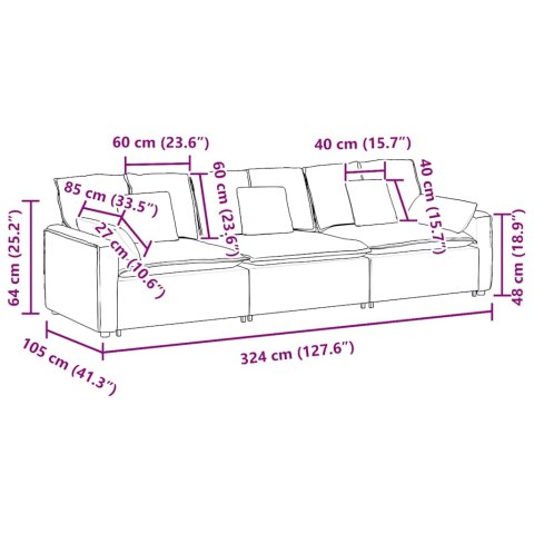 SOFA MODUŁOWA Z PODUSZKAMI CZARNA
