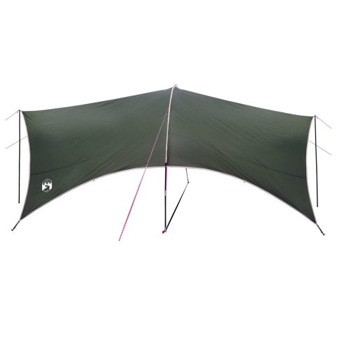 DUŻY TARP CAMPINGOWY 550X400CM ZIELONY WODOODPORNY OSŁONA PRZECIWDESZCZOWA
