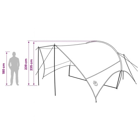 DUŻY TARP CAMPINGOWY 550X400CM ZIELONY WODOODPORNY OSŁONA PRZECIWDESZCZOWA