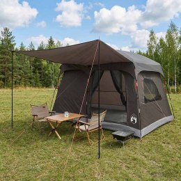 VidaXL Namiot rodzinny Brązowy Szary 380 x 260 x 190 cm Poliester