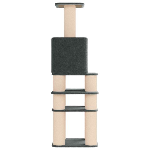 DREWNO DLA KOTÓW Z DRAPAKAMI SISALOWYMI CIEMNOSZARY 180CM