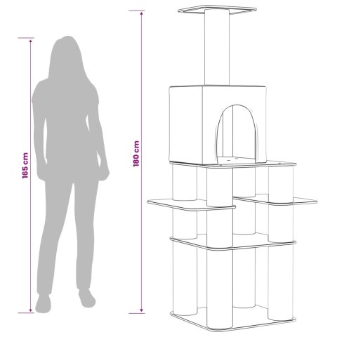 DREWNO DLA KOTÓW Z DRAPAKAMI SISALOWYMI CIEMNOSZARY 180CM