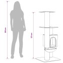 DREWNO DLA KOTÓW Z DRAPAKAMI SISALOWYMI JASNOSZARY 137CM
