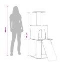 DREWNO DLA KOTÓW Z DRAPAKAMI SISALOWYMI JASNOSZARY 146CM