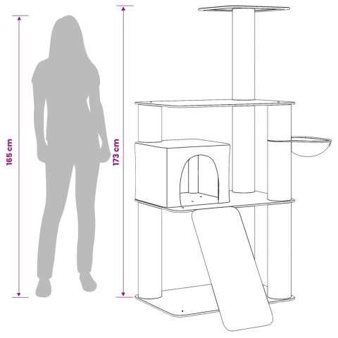 DREWNO DLA KOTÓW Z DRAPAKAMI SISALOWYMI JASNOSZARY 173CM