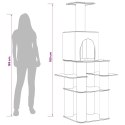 DREWNO DLA KOTÓW Z DRAPAKAMI SISALOWYMI JASNOSZARY 180CM