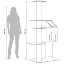 DREWNO DLA KOTÓW Z DRAPAKAMI SISALOWYMI JASNOSZARY 183CM