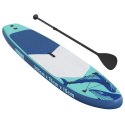 VidaXL Nadmuchiwany Paddle Board HYDROS 305 x 76 x 15 cm Turkusowy dla
