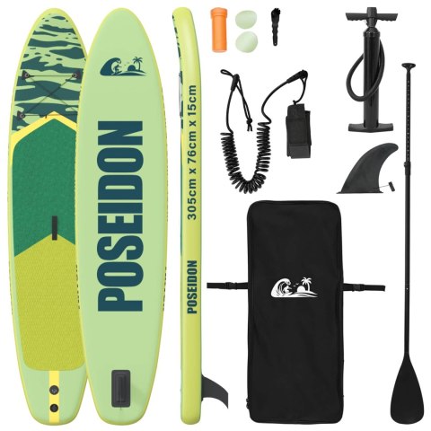 NADMUCHIWANY PADDLE BOARD POSEIDON 305X76X15CM ZIELONY DLA