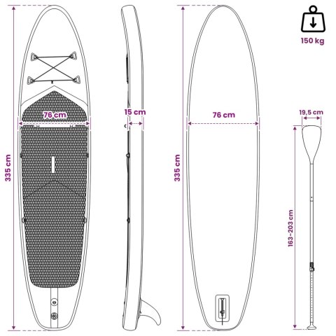 VidaXL Nadmuchiwany Paddle Board SCYLLA 335 x 76 x 15 cm niebieski dla