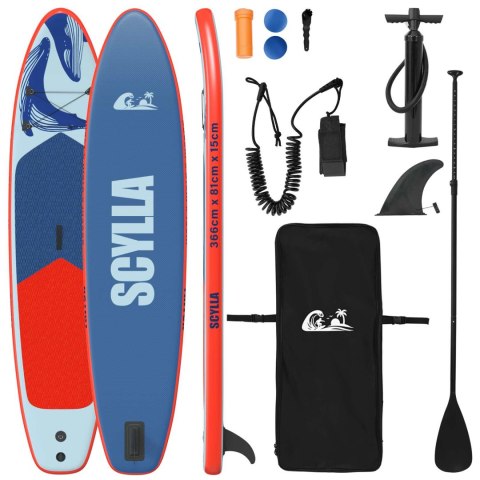 NADMUCHIWANY PADDLE BOARD SCYLLA 366X81X15CM NIEBIESKI DLA