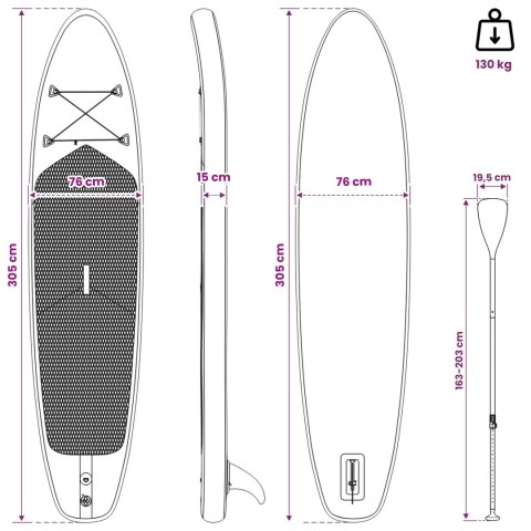 NADMUCHIWANY PADDLE BOARD STAND UP SCYLLA 305X76X15CM DLA
