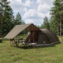 NAMIOT DOMEK Z DACHEM BRĄZOWO-SZARY 8-OSOBOWY POLIESTER I STAL