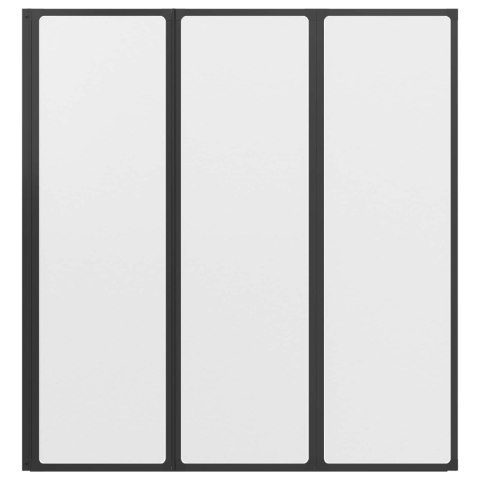 PARAWAN PRYSZNICOWY CZARNY 132X2X140CM ALUMINIUM I PP