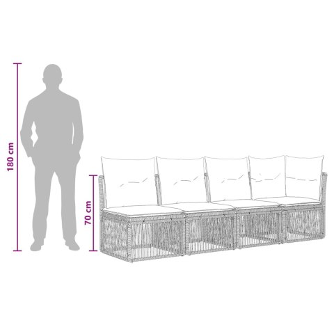 SOFA 4-OSOBOWA Z LEWYM PODŁOKIETNIKIEM 4 PCS 4-LICZBA MIEJSC