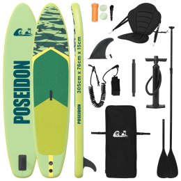 VidaXL Deska SUP z siedziskiem 2-w-1 POSEIDON 305 x 76 x 15 cm zielony